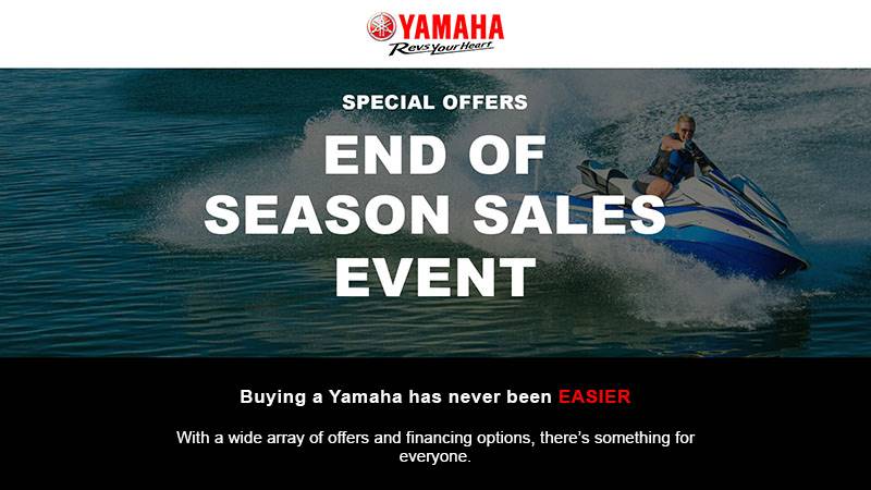  Yamaha Waverunners - End of Season Sales Event